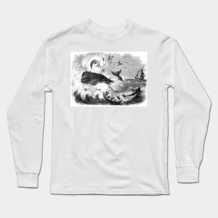 Old Timey Whale Attack Long Sleeve T-Shirt